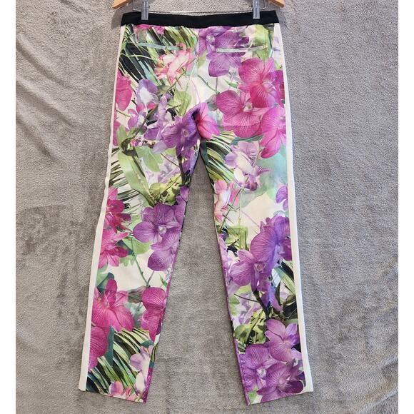 Trina Turk Gilly Floral Tropical Pull On Tapered Pants Size 4 Beach Coastal - Picture 6 of 14